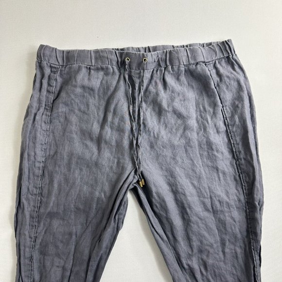 Ellen Tracy Linen Pants Elastic Drawstring Waist Women’s XL Gray Joggers - Picture 4 of 9